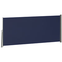 Outsunny - Store latéral rétractable 118 po L x 63 po l avec résistance aux rayons UV et au vent - bleu foncé-Stores latéraux flexibles pour une utilisation en extérieur et en intérieur
