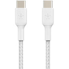 Belkin - Câble tressé USB-C vers USB-C 2.0, 1 mètre, blanc-Testé pour résister à 30 000 pliages