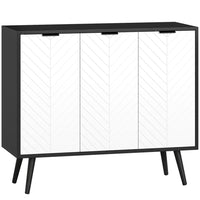 HOMCOM - Buffet moderne 36 po L, armoire latérale - noir-Grand espace de rangement avec 2 armoires à portes pour contenir des accessoires et ustensiles quotidiens 