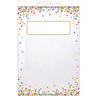 Ashley Productions - Sac de rangement/livre à motif de confettis suspendus - 11 po x 16 po - 2 paquets de 5-Sac en plastique transparent avec poignée à fermeture-pression solide