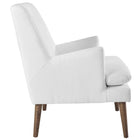 Modway - Leisure Rembourré Chaise longue - Blanc-Bois teinté de noyer