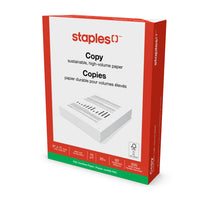 Staples - Papier copie certifié FSC, 20 lb, 8,5 po l x 11 po H, blanc, 500 feuilles-8,5 po x 11 po (Format lettre)