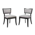Modway - Pristine Tissu rembourré Chaises de salle à manger Ensemble de 2 - Gris clair-Chaises de salle à manger modernes