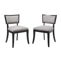 Modway - Pristine Tissu rembourré Chaises de salle à manger Ensemble de 2 - Gris clair-Chaises de salle à manger modernes