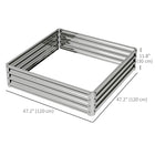 Outsunny - Jardin surélevé 4 pi x 4 pi x 1 pi pour légumes - argent-Le matériau en acier galvanisé est revêtu par poudre pour une utilisation en extérieur 