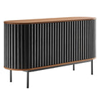 Modway - Fortitude Ovale de 59" Buffet - Noir noyer-MDF et panneau de particules