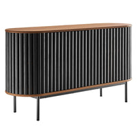 Modway - Fortitude Ovale de 59" Buffet - Noir noyer-MDF et panneau de particules