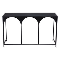 Zuo - Loriet Console Table - Noir-Plateau de forme rectangulaire en acier peint