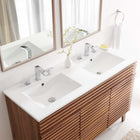 Modway - Cayman Bassin double 48" Lavabo de salle de bain in Blanc-Construction en céramique