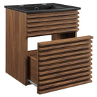 Modway - Render Fixation murale de 18" Vanette de salle de bain - Noir noyer-Matchs non inclus