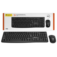 Intekview - Ensemble clavier bilingue et souris sans fil - Noir-Clavier de taille standard avec pavé numérique pour une saisie fluide et confortable.
