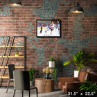 Jonathan Toews Chicago Blackhawks Goal Celebration sur toile - Toile encadree - 31" x 22"-Sous licence officielle de la LNH et de l'AJLNH