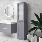 Kleankin - Armoire de rangement de salle de bain mince avec étagères réglables et tiroir - gris-Un design élégant et une couleur pure s’adaptent parfaitement à la plupart des espaces 