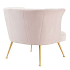 Modway - Veronica Chenal Touffé Performance Velvet Fauteuil - Rose-Glissements au pied sans marquer