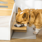PawHut - Lit surélevé pour chien avec bols et housse lavable-Taille de la poignée : 4,7 po L x 1,2 po l (12 x 3 cm)