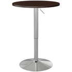 HOMCOM - Table de bar rond, assemblage facile pour bar à domicile, petite salle à manger - noyer-Le mécanisme de levage pneumatique permet un réglage en hauteur de 27,2 po (69 cm) à 35,8 po (91 cm) 