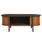 Modway - Coralie Cuir végétalien courbé Ovale Table basse - Noyer Tan-8