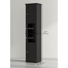 HOMCOM - Armoire de rangement haute pour salle de bain avec étagères réglables - noir-Armoire haute compacte pour les espaces étroits   