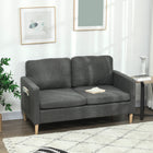 HOMCOM - Canapé loveseat 56 po pour chambre avec poches latérales - gris-La poche latérale apporte une grande praticité 