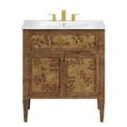 Modway - Elysian 30" Vanette de salle de bain - Brun blanc-Assemblée requise