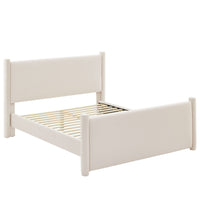 Modway - Rael Performance Velvet Lit plateforme Queen, Alabaste-Sellerie en velours Performance résistante aux taches