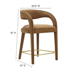 Modway - Pinnacle Performance Velvet Tabouret de comptoir - Or brun - Ensemble de 2-Sellerie en velours Performance résistante aux taches