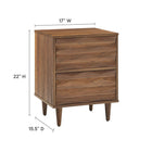 Modway - Vespera 2 tiroirs Table de chevet, Noyer-Bois de Mindi et panneaux de particules