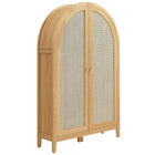 Modway - Calista 63 po voûté Armoire de rangement avec bureau pliant - Chêne-Silhouette voûtée