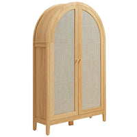 Modway - Calista 63 po voûté Armoire de rangement avec bureau pliant - Chêne-Silhouette voûtée