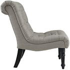 Modway - Navigate Tissu rembourré Chaise longue - Granite-Pieds en bois de bouleau noir taché massif