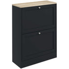 HOMCOM - Armoire à chaussures mince avec 2 tiroirs basculants et étagères réglables - noir-Deux tiroirs basculants peuvent contenir jusqu'à 8 à 12 paires de chaussures de taille maximale CA 10 