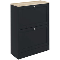 HOMCOM - Armoire à chaussures mince avec 2 tiroirs basculants et étagères réglables - noir-Deux tiroirs basculants peuvent contenir jusqu'à 8 à 12 paires de chaussures de taille maximale CA 10 