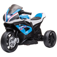 Aosom - moto électrique pour enfants 6v - 18-60 mois - bleu-Avec une finition style fibre de carbone et un phare fonctionnel, cette moto électrique offre une expérience de conduite authentique à vos enfants 