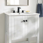 Modway - Steam Armoire de toilette de salle de bain (lavabo non inclus) - Blanc-Conception des lattes verticales