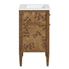Modway - Elysian 24" Vanette de salle de bain - Brun blanc-Construction en bois de manguier