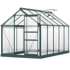 Outsunny - Serre de 6 pi x 10 pi pour extérieur avec gouttière et fenêtre de toit-Une serre en polycarbonate pour la protection des plantes à l'extérieur  

