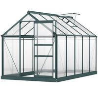 Outsunny - Serre de 6 pi x 10 pi pour extérieur avec gouttière et fenêtre de toit-Une serre en polycarbonate pour la protection des plantes à l'extérieur  
