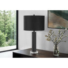 Monarch Specialties - Luminaire - 28 po H Lampe De Table - Métal Noir - Abat-Jour Noir - Contemporain-L'interrupteur rotatif à 3 voies permet de brancher une seule ampoule (non incluse) d'une puissance maximale de 100 W/120 V, ce qui vous donne la possibilité d'ajuster l'ambiance lumineuse pour éclairer ou assombrir instantanément la pièce