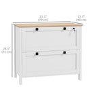 HOMCOM - Armoire latérale à dossiers avec serrure - blanc-Panneau de particules recouvert de mélamine pour plus de durabilité et un nettoyage facile 