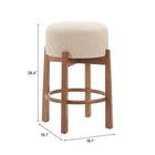 Zuo - Nade Tabouret de comptoir - Beige/Noyer - Ensemble de 2-7
