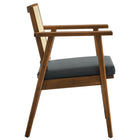 Modway - Thera Cuir et canne véganes Fauteuils d’accent - Noir noyer - Ensemble de 2-Siège inclinable