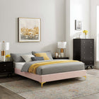 Modway - Sutton Performance Velvet Cadre de lit simple, Rose-Assemblée requise