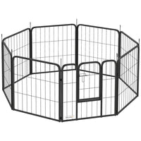 PawHut - Parc de jeux pour chien portable et pliable 8 panneaux robuste - 24 po L-8 panneaux peuvent être disposés en différentes formes