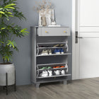 HOMCOM - Armoire à chaussures étroite avec 2 tiroirs basculants pour rangement - gris-Étagères réglables ou amovibles offrant des options de rangement flexibles 