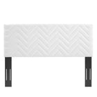 Modway - Mercy Chevron touffé Performance Velvet Tête de lit complète/Queen, Blanc-3 Positions de montée