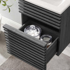 Modway - Render Fixation murale de 18" Vanette de salle de bain - Blanc charbon-MDF et panneau de particules