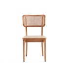 Manhattan Comfort - Lot de 4 chaises de salle à manger Giverny 46 cm style industriel chic - Nature-Assise en canne naturelle