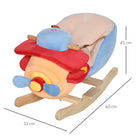 Qaba - Cheval à bascule bébé design avion peluche rembourré - rouge-Siège avec ceinture de sécurité et dossier de soutien pour plus de sécurité et de confort 