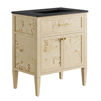 Modway - Elysian 30" Vanette de salle de bain - Burl noir-Vanité de salle de bain moderne