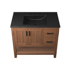 Modway - Ashlyn 36" Vanette de salle de bain - Noir noyer-Assemblée requise